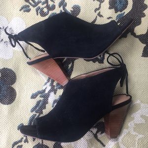 Franco Sarto Cori Peep Toe Bootie Black Size 7.5